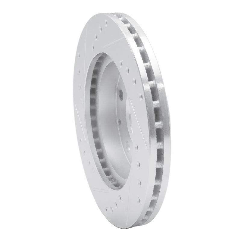 R1 93-03 Ford Probe Front Right Drilled & Slotted Silver Brake Rotor-Brake Rotors - Slot & Drilled-Grocery Getter Performance