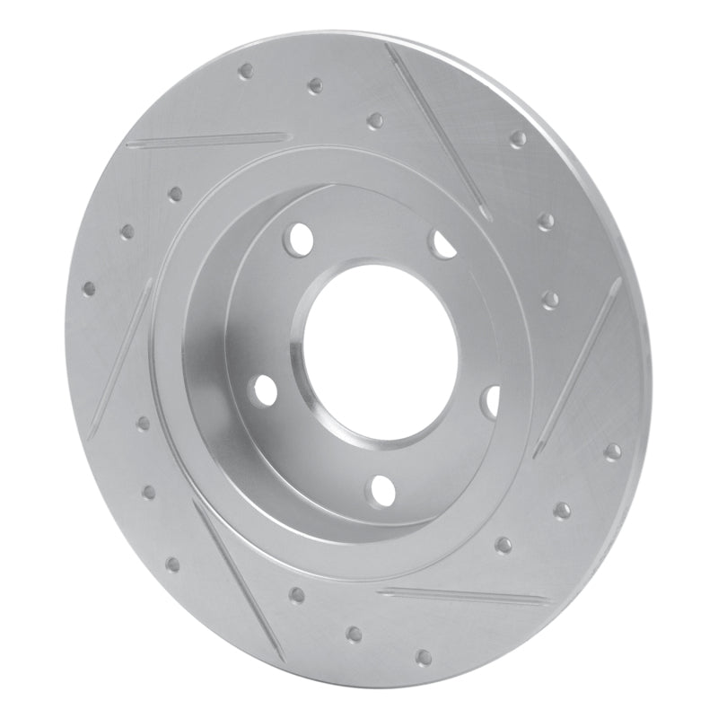 R1 93-03 Ford Probe Rear Left Drilled & Slotted Silver Brake Rotor-Brake Rotors - Slot & Drilled-Grocery Getter Performance