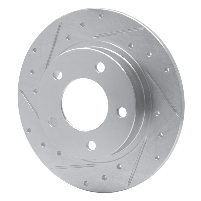 R1 93-03 Ford Probe Rear Left Drilled & Slotted Silver Brake Rotor-Brake Rotors - Slot & Drilled-Grocery Getter Performance