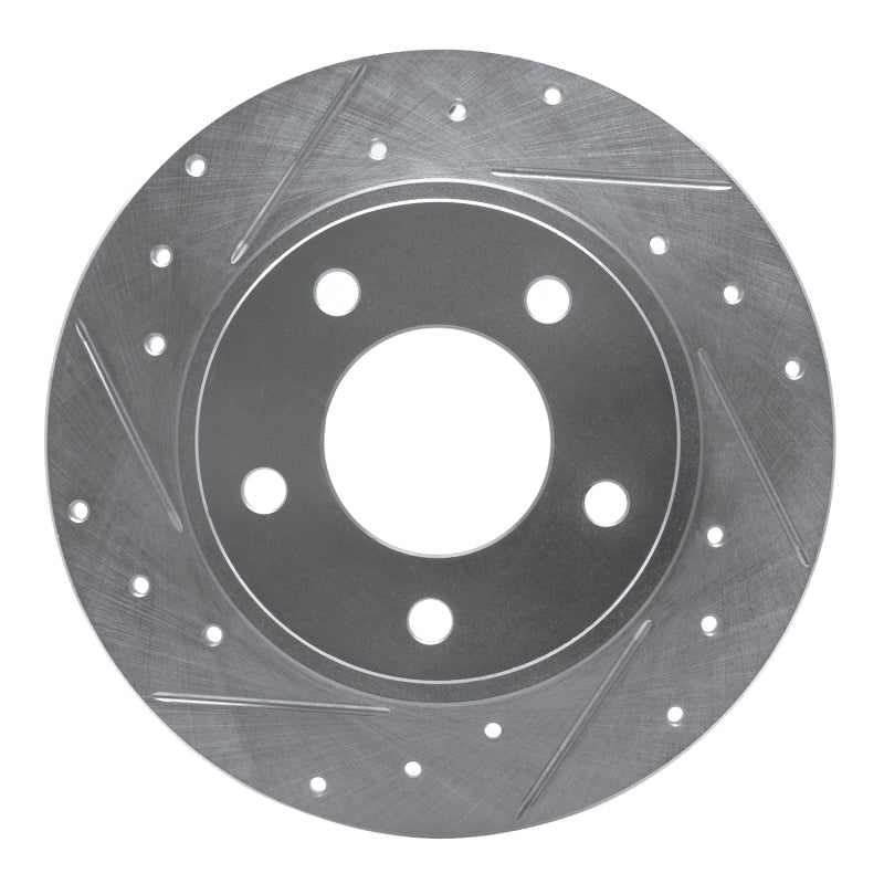 R1 93-03 Ford Probe Rear Left Drilled & Slotted Silver Brake Rotor-Brake Rotors - Slot & Drilled-Grocery Getter Performance