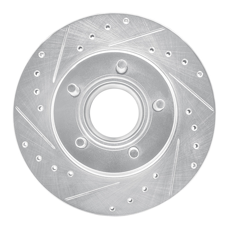 R1 93-94 Ford Explorer Front Left Drilled & Slotted Silver Brake Rotor-Brake Rotors - Slot & Drilled-Grocery Getter Performance
