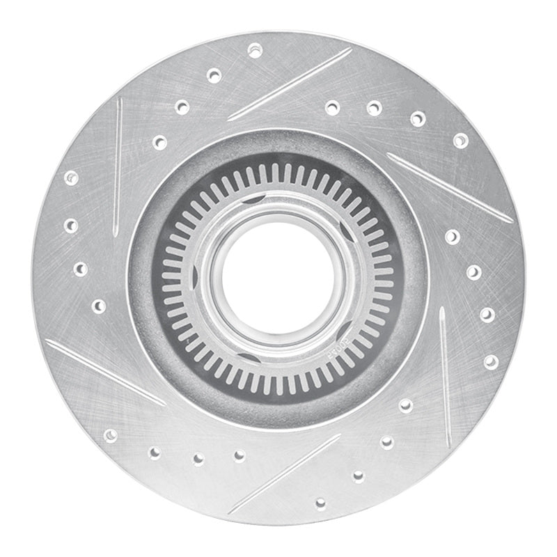 R1 93-94 Ford Explorer Front Right Drilled & Slotted Silver Brake Rotor-Brake Rotors - Slot & Drilled-Grocery Getter Performance