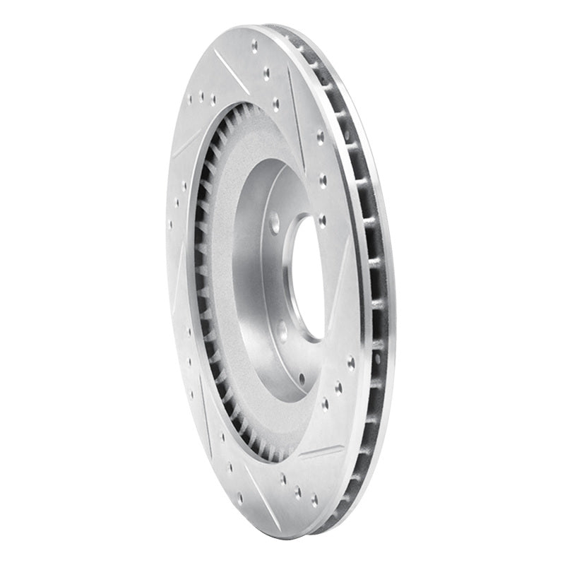 R1 93-95 Mazda RX-7 Rear Left Drilled & Slotted Silver Brake Rotor-Brake Rotors - Slot & Drilled-Grocery Getter Performance