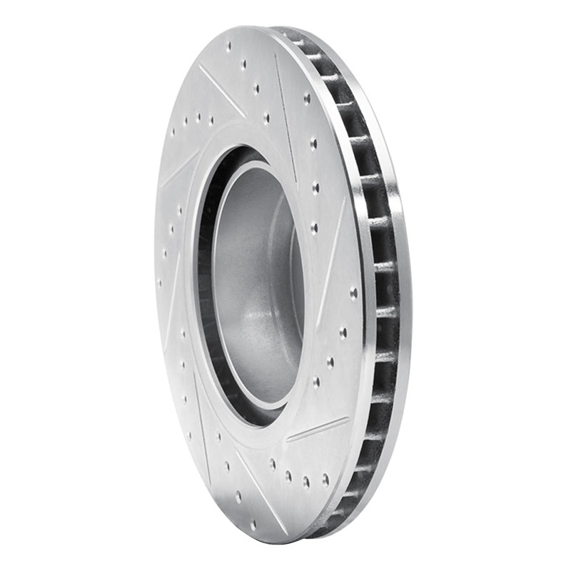 R1 93-97 BMW 850CI Front Left Drilled & Slotted Silver Brake Rotor-Brake Rotors - Slot & Drilled-Grocery Getter Performance