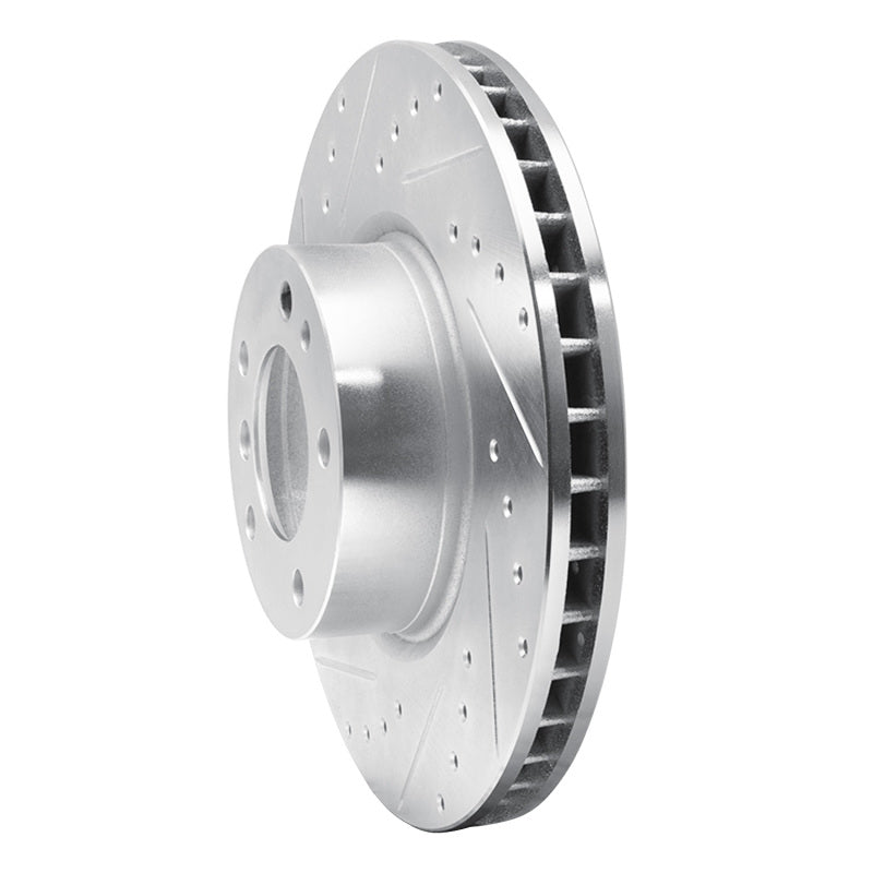 R1 93-97 BMW 850CI Front Left Drilled & Slotted Silver Brake Rotor-Brake Rotors - Slot & Drilled-Grocery Getter Performance