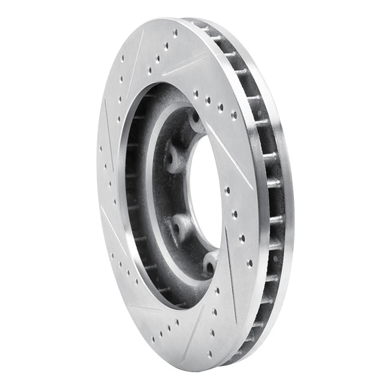 R1 93-97 Lexus LX450 Front Right Drilled & Slotted Silver Brake Rotor-Brake Rotors - Slot & Drilled-Grocery Getter Performance