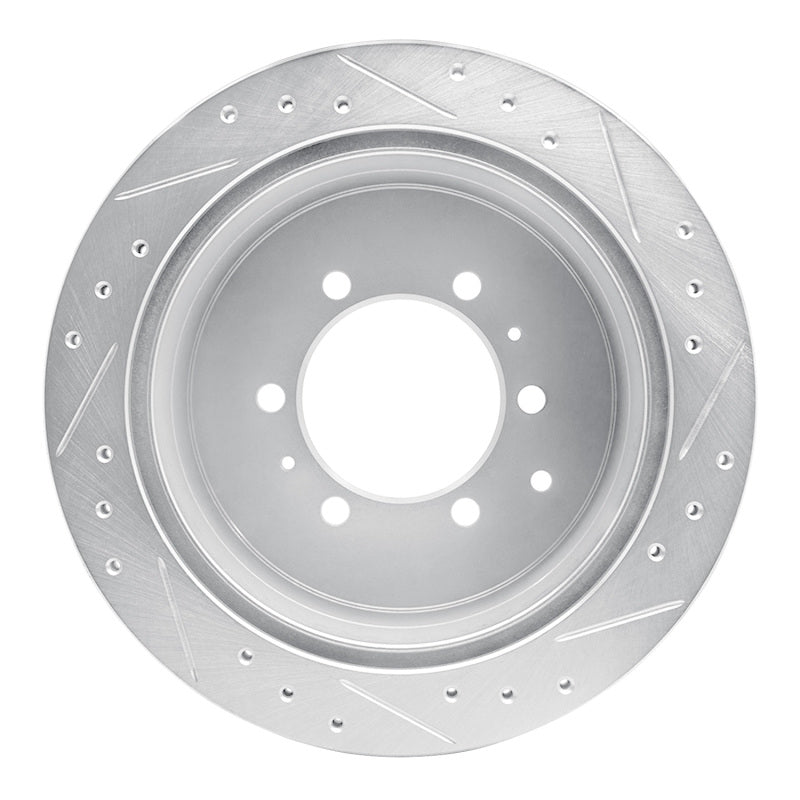 R1 93-97 Lexus LX450 Rear Left Drilled & Slotted Silver Brake Rotor-Brake Rotors - Slot & Drilled-Grocery Getter Performance