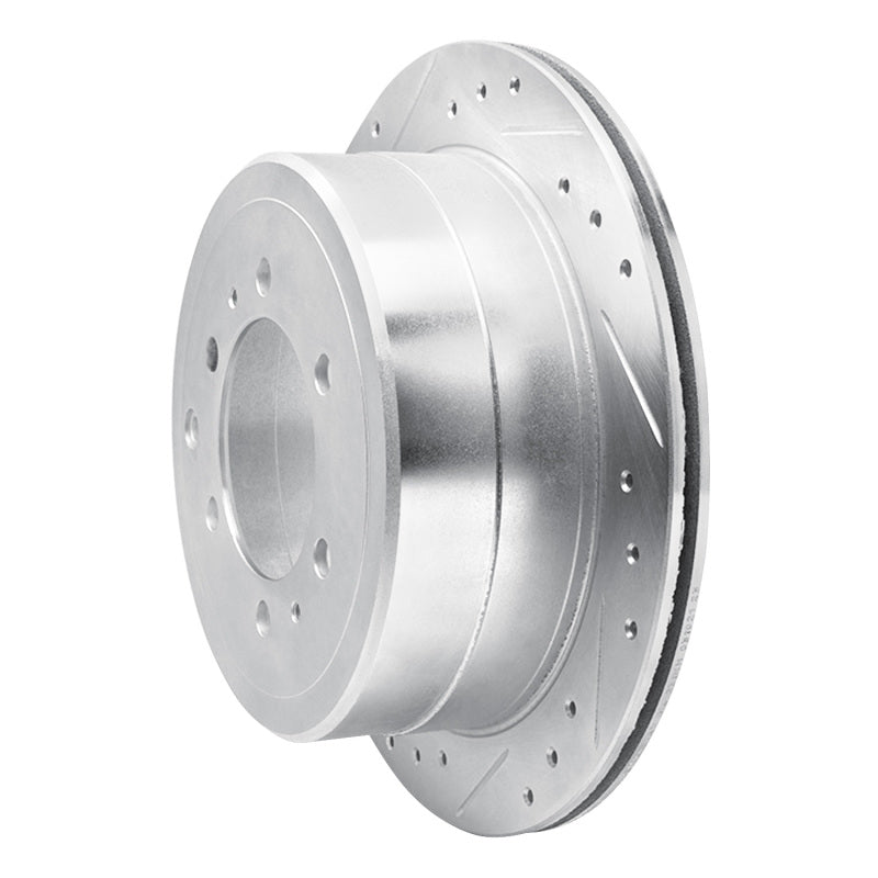 R1 93-97 Lexus LX450 Rear Left Drilled & Slotted Silver Brake Rotor-Brake Rotors - Slot & Drilled-Grocery Getter Performance