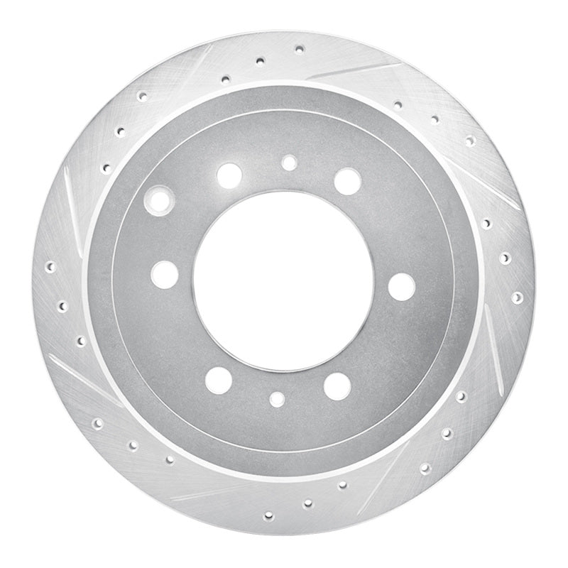 R1 93-97 Lexus LX450 Rear Left Drilled & Slotted Silver Brake Rotor-Brake Rotors - Slot & Drilled-Grocery Getter Performance