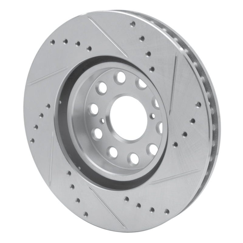 R1 93-98 Toyota Supra Front Left Drilled & Slotted Silver Brake Rotor-Brake Rotors - Slot & Drilled-Grocery Getter Performance