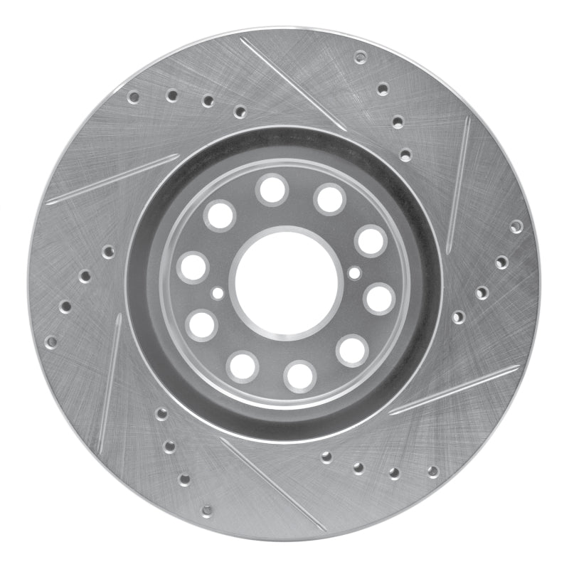 R1 93-98 Toyota Supra Front Left Drilled & Slotted Silver Brake Rotor-Brake Rotors - Slot & Drilled-Grocery Getter Performance
