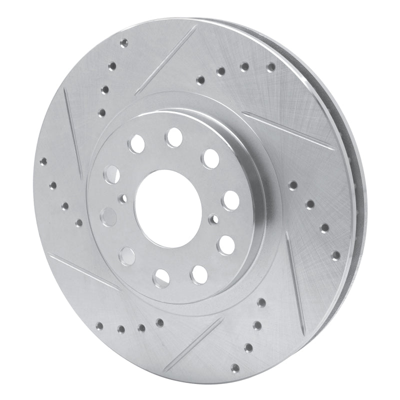 R1 93-98 Toyota Supra Front Left Drilled & Slotted Silver Brake Rotor-Brake Rotors - Slot & Drilled-Grocery Getter Performance