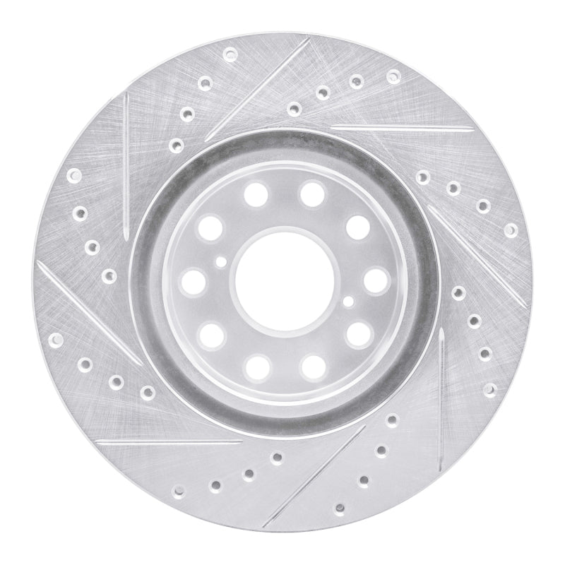 R1 93-98 Toyota Supra Front Right Drilled & Slotted Silver Brake Rotor-Brake Rotors - Slot & Drilled-Grocery Getter Performance