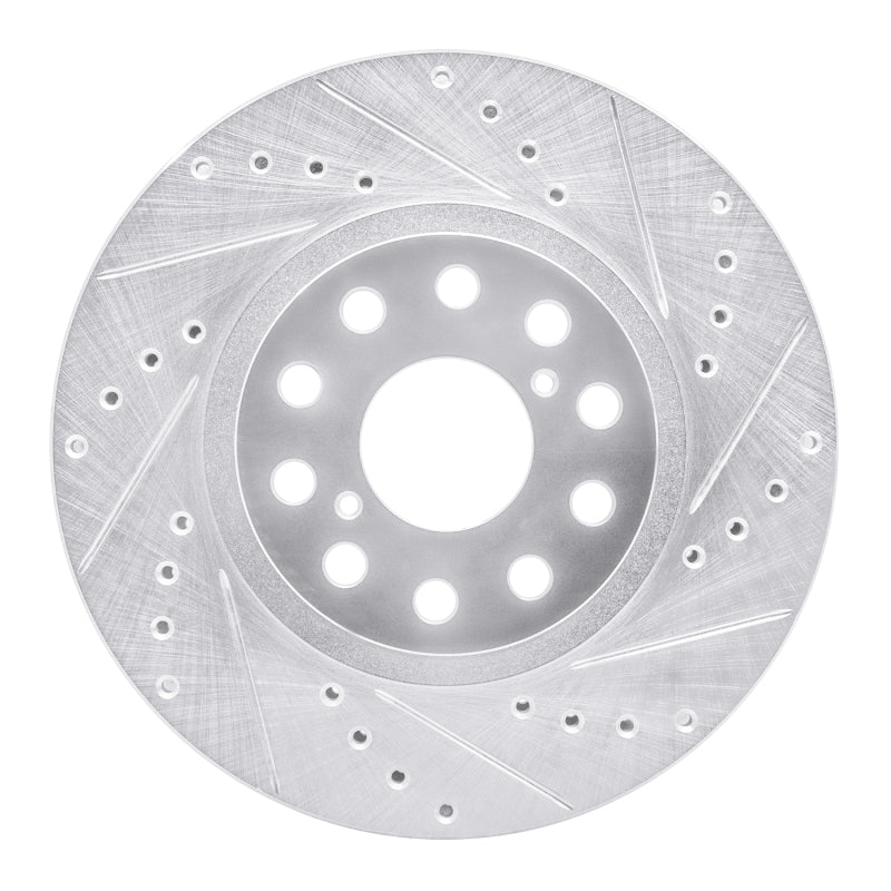 R1 93-98 Toyota Supra Front Right Drilled & Slotted Silver Brake Rotor-Brake Rotors - Slot & Drilled-Grocery Getter Performance