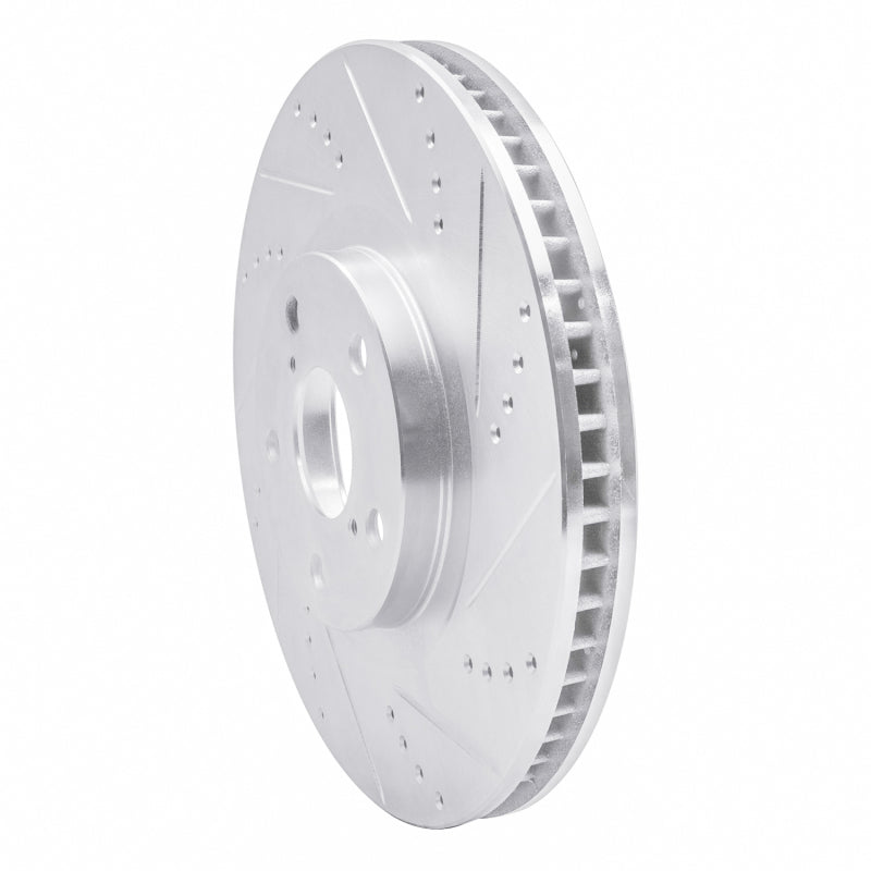 R1 93-98 Toyota Supra Left Front Drilled & Slotted Silver Brake Rotor-Brake Rotors - Slot & Drilled-Grocery Getter Performance