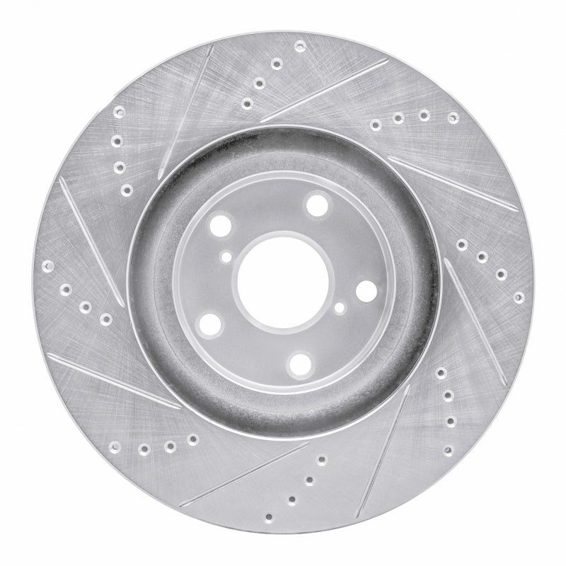 R1 93-98 Toyota Supra Left Front Drilled & Slotted Silver Brake Rotor-Brake Rotors - Slot & Drilled-Grocery Getter Performance