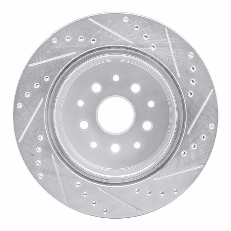 R1 93-98 Toyota Supra Rear Left Drilled & Slotted Silver Brake Rotor-Brake Rotors - Slot & Drilled-Grocery Getter Performance