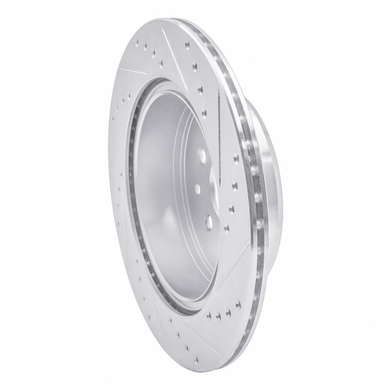 R1 93-98 Toyota Supra Rear Left Drilled & Slotted Silver Brake Rotor-Brake Rotors - Slot & Drilled-Grocery Getter Performance