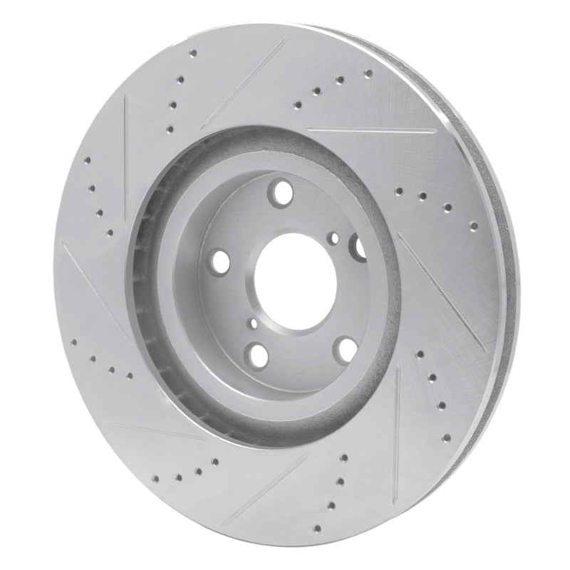 R1 93-98 Toyota Supra Right Front Drilled & Slotted Silver Brake Rotor-Brake Rotors - Slot & Drilled-Grocery Getter Performance