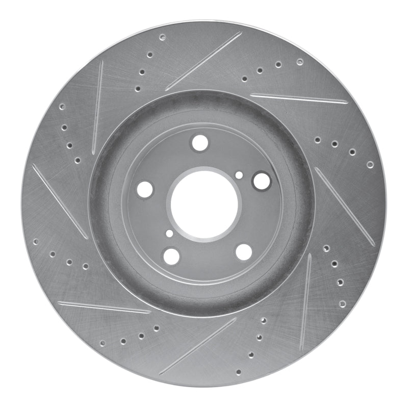 R1 93-98 Toyota Supra Right Front Drilled & Slotted Silver Brake Rotor-Brake Rotors - Slot & Drilled-Grocery Getter Performance