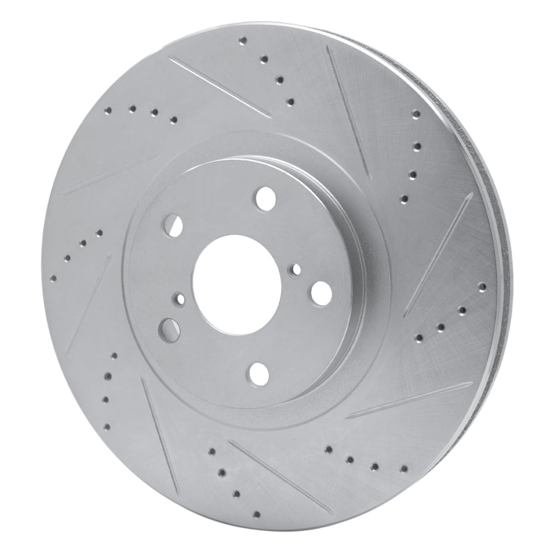 R1 93-98 Toyota Supra Right Front Drilled & Slotted Silver Brake Rotor-Brake Rotors - Slot & Drilled-Grocery Getter Performance