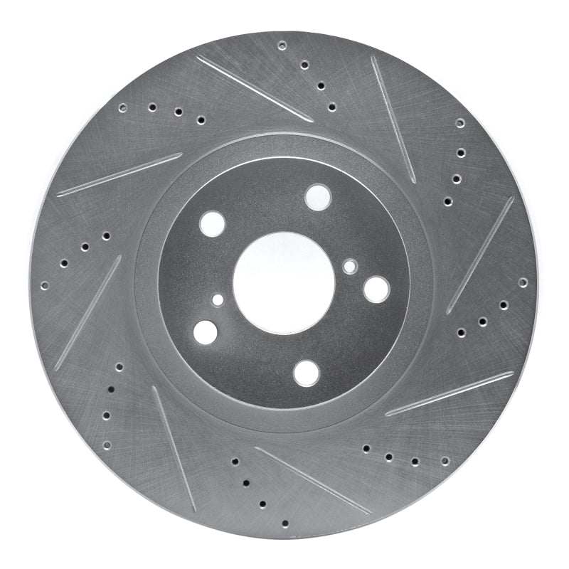 R1 93-98 Toyota Supra Right Front Drilled & Slotted Silver Brake Rotor-Brake Rotors - Slot & Drilled-Grocery Getter Performance