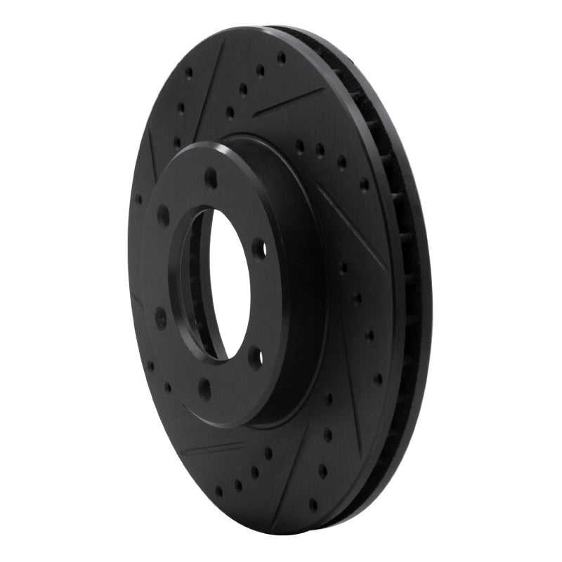 R1 93-98 Toyota T100 Front Left Drilled & Slotted Black Brake Rotor-Brake Rotors - Slot & Drilled-Grocery Getter Performance