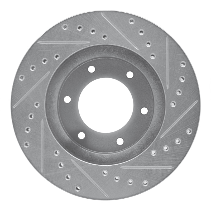 R1 93-98 Toyota T100 Front Left Drilled & Slotted Silver Brake Rotor-Brake Rotors - Slot & Drilled-Grocery Getter Performance