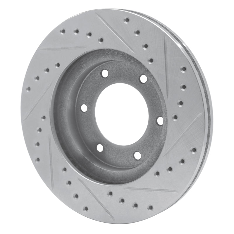 R1 93-98 Toyota T100 Front Left Drilled & Slotted Silver Brake Rotor-Brake Rotors - Slot & Drilled-Grocery Getter Performance