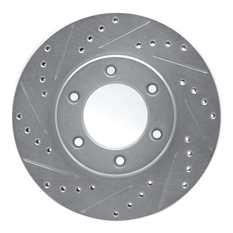 R1 93-98 Toyota T100 Front Left Drilled & Slotted Silver Brake Rotor-Brake Rotors - Slot & Drilled-Grocery Getter Performance