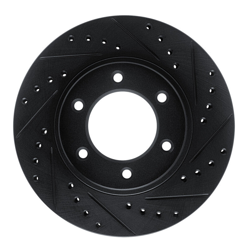 R1 93-98 Toyota T100 Front Right Drilled & Slotted Black Brake Rotor-Brake Rotors - Slot & Drilled-Grocery Getter Performance