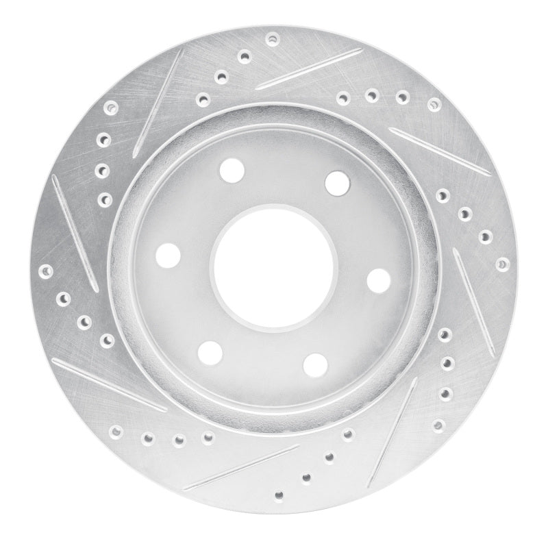 R1 93-98 Toyota T100 Front Right Drilled & Slotted Silver Brake Rotor-Brake Rotors - Slot & Drilled-Grocery Getter Performance