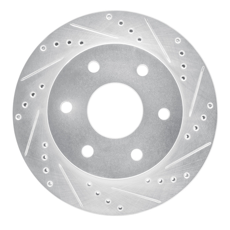R1 93-98 Toyota T100 Front Right Drilled & Slotted Silver Brake Rotor-Brake Rotors - Slot & Drilled-Grocery Getter Performance
