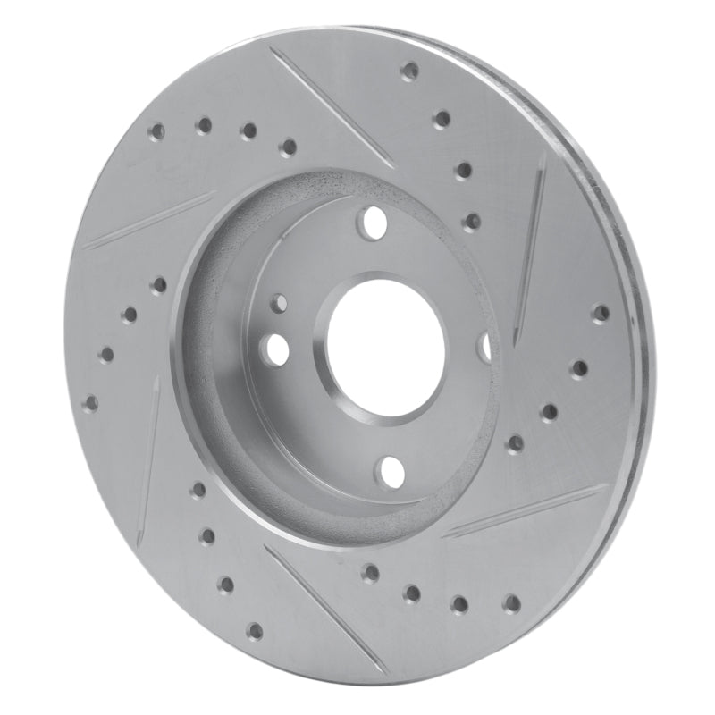 R1 94-02 Mazda Miata Front Left Drilled & Slotted Silver Brake Rotor-Brake Rotors - Slot & Drilled-Grocery Getter Performance
