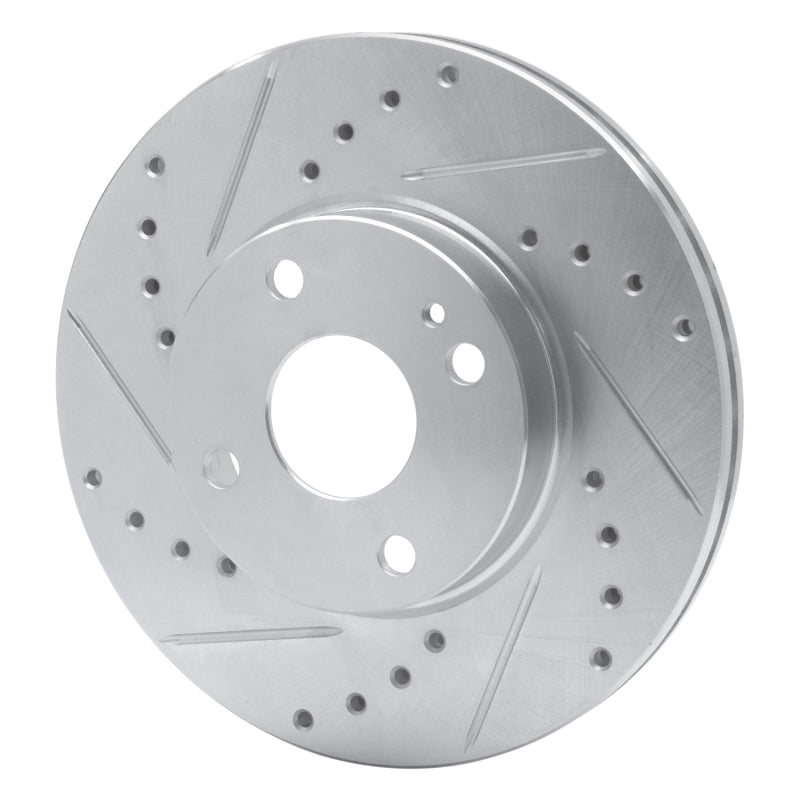 R1 94-02 Mazda Miata Front Left Drilled & Slotted Silver Brake Rotor-Brake Rotors - Slot & Drilled-Grocery Getter Performance