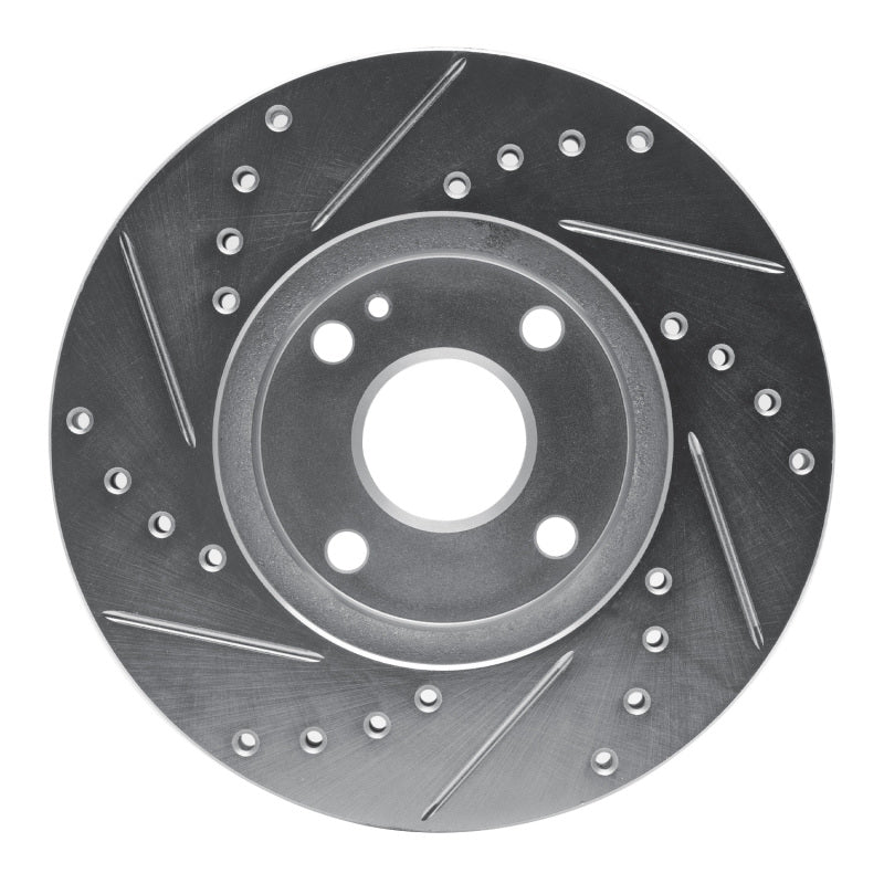 R1 94-02 Mazda Miata Front Right Drilled & Slotted Silver Brake Rotor-Brake Rotors - Slot & Drilled-Grocery Getter Performance