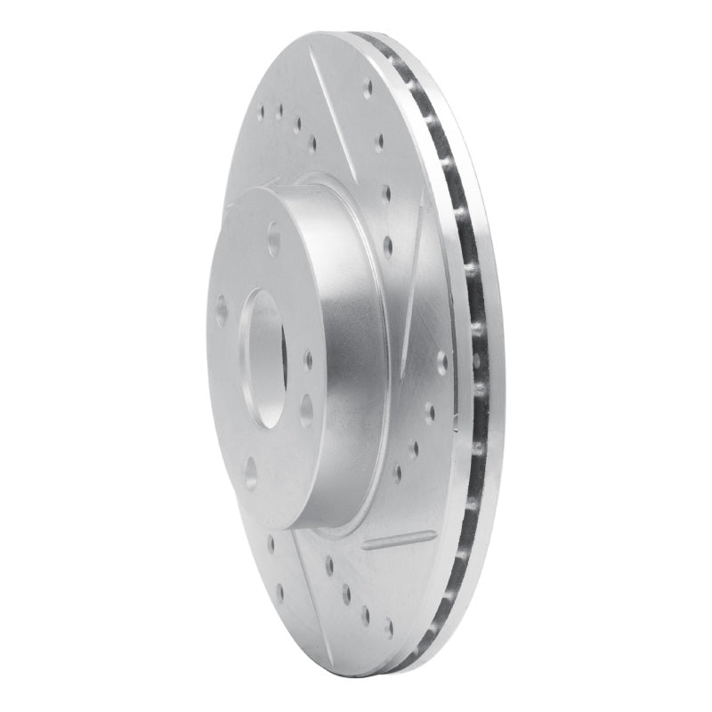 R1 94-02 Mazda Miata Front Right Drilled & Slotted Silver Brake Rotor-Brake Rotors - Slot & Drilled-Grocery Getter Performance
