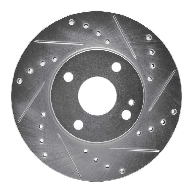 R1 94-02 Mazda Miata Front Right Drilled & Slotted Silver Brake Rotor-Brake Rotors - Slot & Drilled-Grocery Getter Performance
