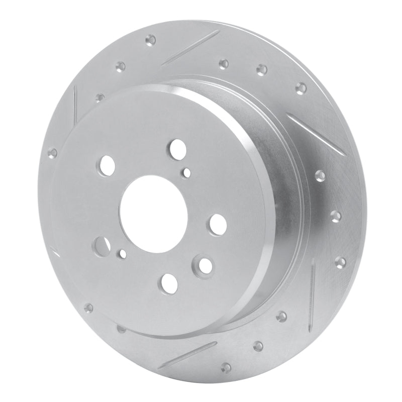 R1 94-95 Toyota Celica Rear Left Drilled & Slotted Silver Brake Rotor-Brake Rotors - Slot & Drilled-Grocery Getter Performance