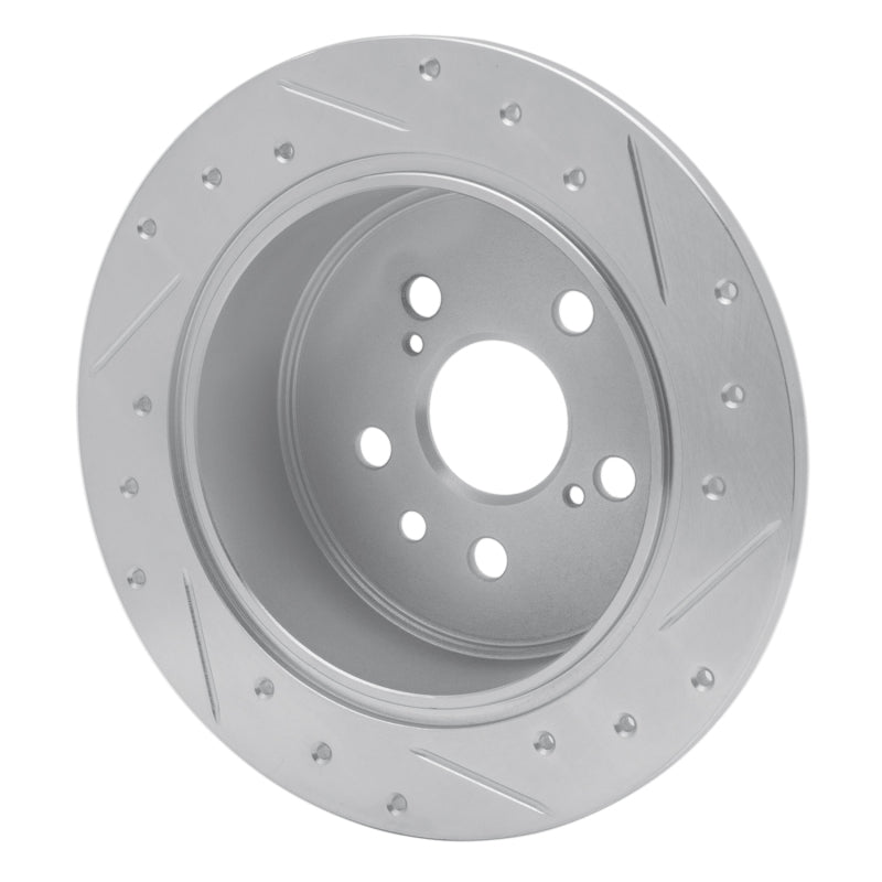 R1 94-95 Toyota Celica Rear Left Drilled & Slotted Silver Brake Rotor-Brake Rotors - Slot & Drilled-Grocery Getter Performance