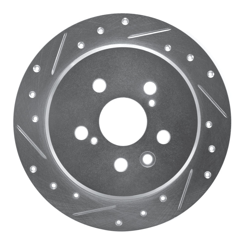 R1 94-95 Toyota Celica Rear Left Drilled & Slotted Silver Brake Rotor-Brake Rotors - Slot & Drilled-Grocery Getter Performance