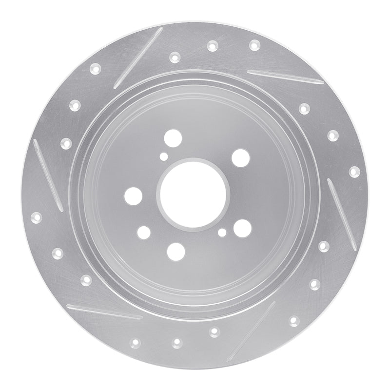 R1 94-95 Toyota Celica Rear Right Drilled & Slotted Silver Brake Rotor-Brake Rotors - Slot & Drilled-Grocery Getter Performance