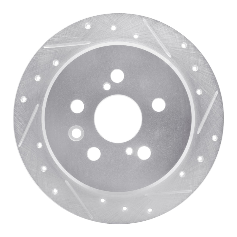 R1 94-95 Toyota Celica Rear Right Drilled & Slotted Silver Brake Rotor-Brake Rotors - Slot & Drilled-Grocery Getter Performance