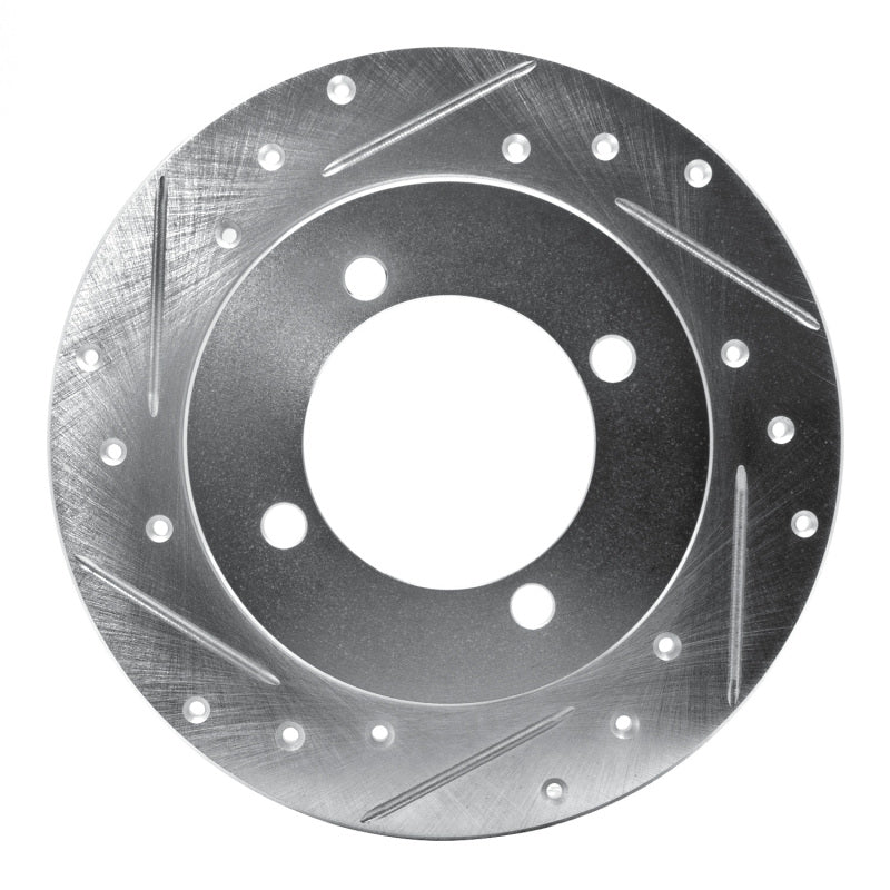 R1 94-96 Hyundai Elantra Rear Left Drilled & Slotted Silver Brake Rotor-Brake Rotors - Slot & Drilled-Grocery Getter Performance