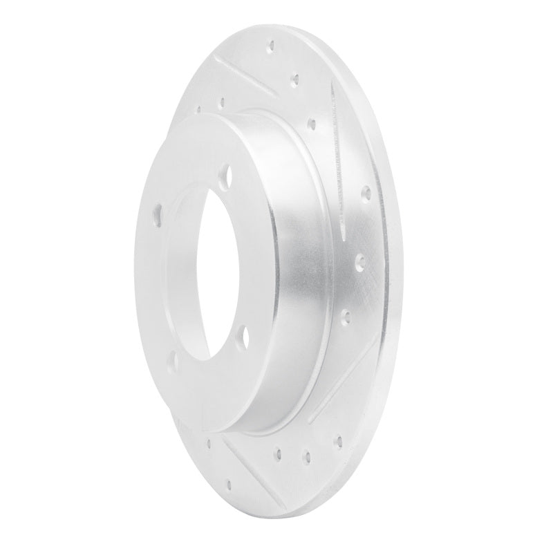 R1 94-96 Hyundai Elantra Rear Right Drilled & Slotted Silver Brake Rotor-Brake Rotors - Slot & Drilled-Grocery Getter Performance