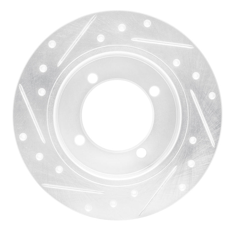 R1 94-96 Hyundai Elantra Rear Right Drilled & Slotted Silver Brake Rotor-Brake Rotors - Slot & Drilled-Grocery Getter Performance