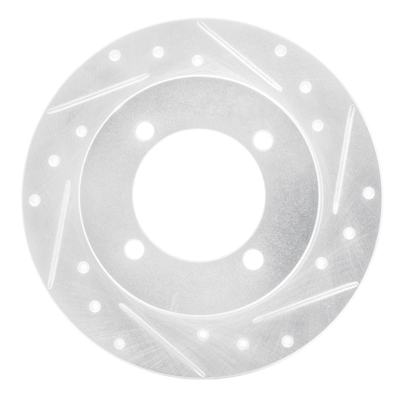 R1 94-96 Hyundai Elantra Rear Right Drilled & Slotted Silver Brake Rotor-Brake Rotors - Slot & Drilled-Grocery Getter Performance