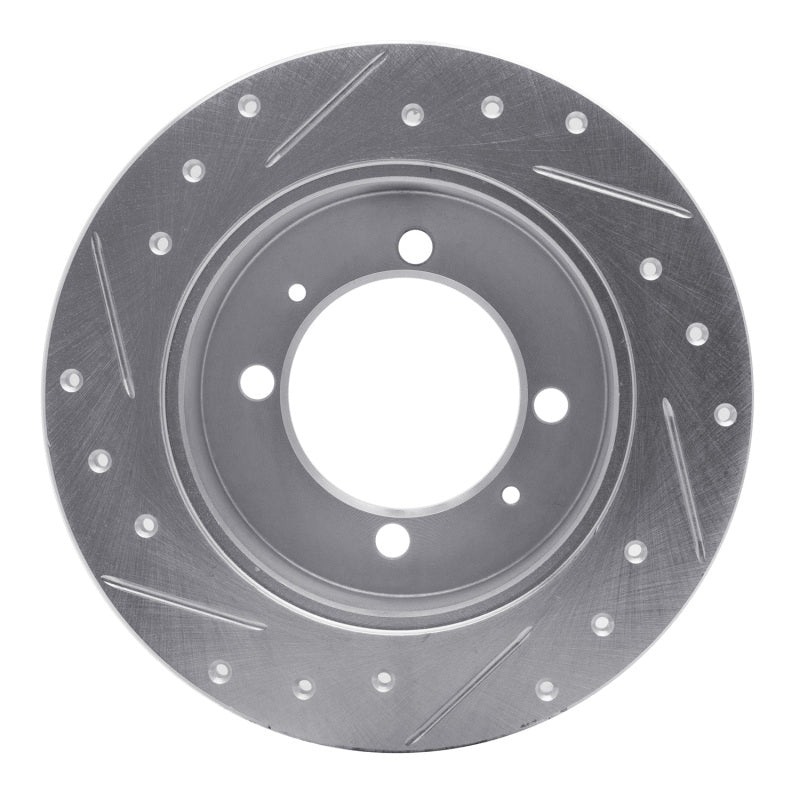 R1 94-98 Hyundai SONATA Rear Right Drilled & Slotted Silver Brake Rotor-Brake Rotors - Slot & Drilled-Grocery Getter Performance