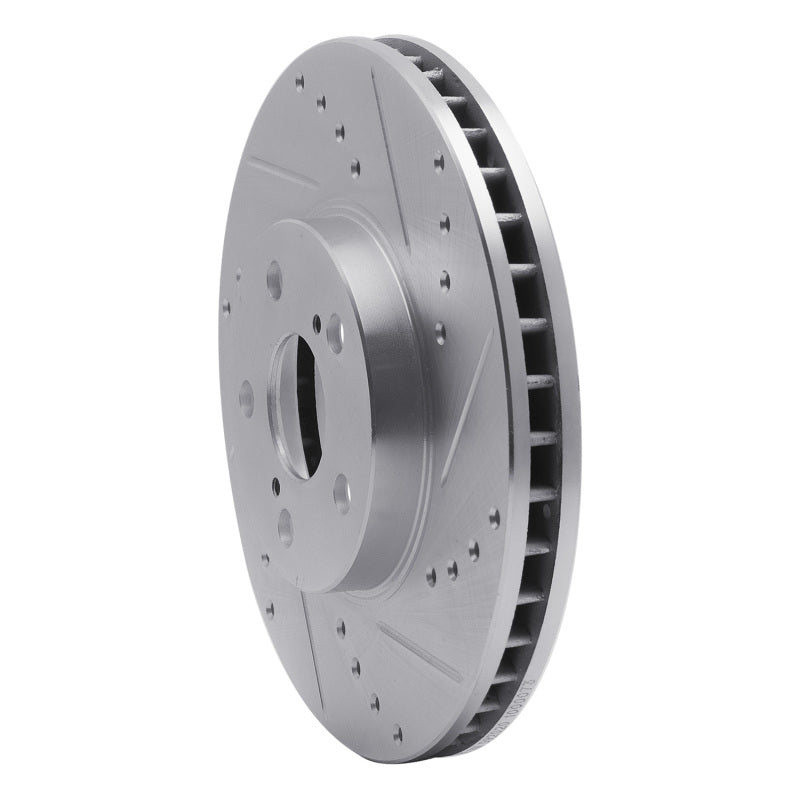 R1 94-99 Toyota Celica Front Right Drilled & Slotted Silver Brake Rotor-Brake Rotors - Slot & Drilled-Grocery Getter Performance