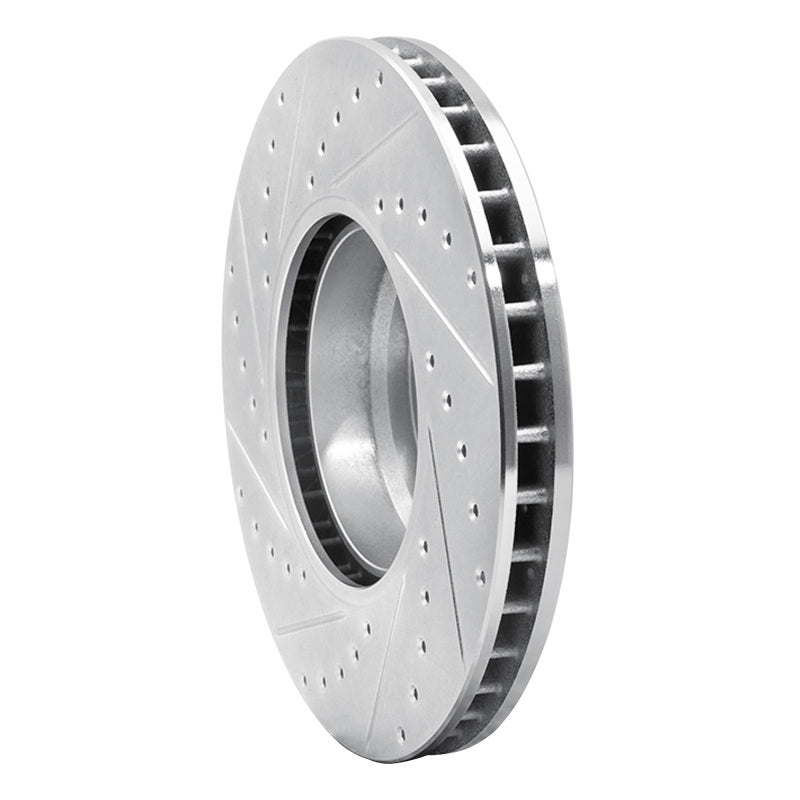 R1 95-01 BMW 750IL Front Right Drilled & Slotted Silver Brake Rotor-Brake Rotors - Slot & Drilled-Grocery Getter Performance